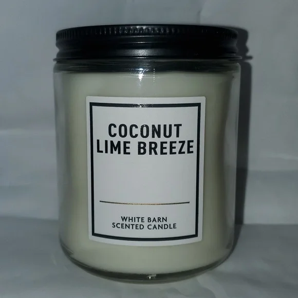 4 x LOT White Barn BBW Coconut Lime Breeze Single Wick Candle 7oz RARE - Picture 6 of 9